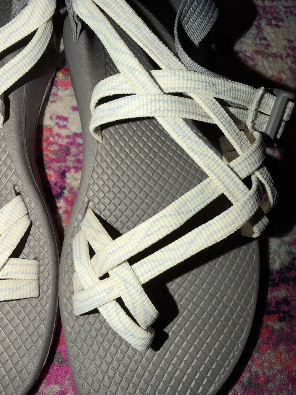 Chaco Women’s Strappy Sandals in Gray and Cream